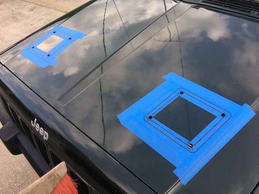 jeep xj cherokee hood vents louvers install